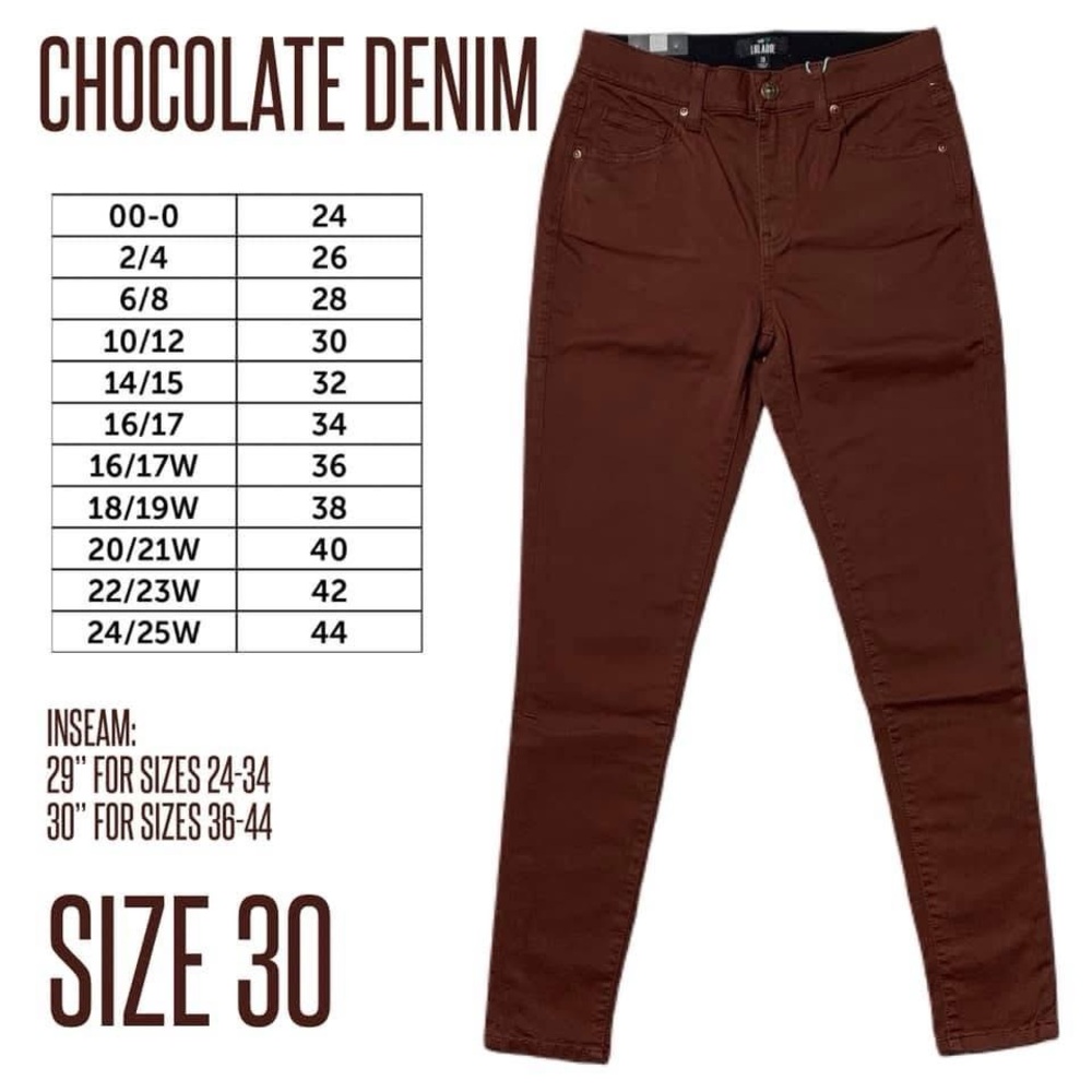 Chocolate Brown Skinny Denim - LuLaRoe Denim - Picture 6 of 6
